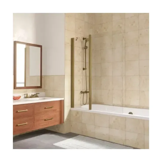 Шторка на ванную E2V LUX ST 125 05 crystalvision L, профиль бронза, стекло crystalvision