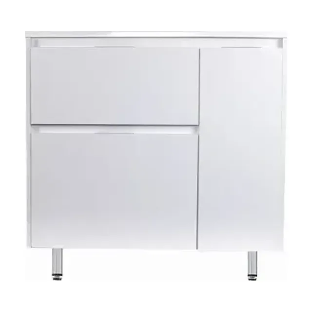 Тумба с раковиной Style Line Барселона 90 L с бельевой корзиной белая матовая