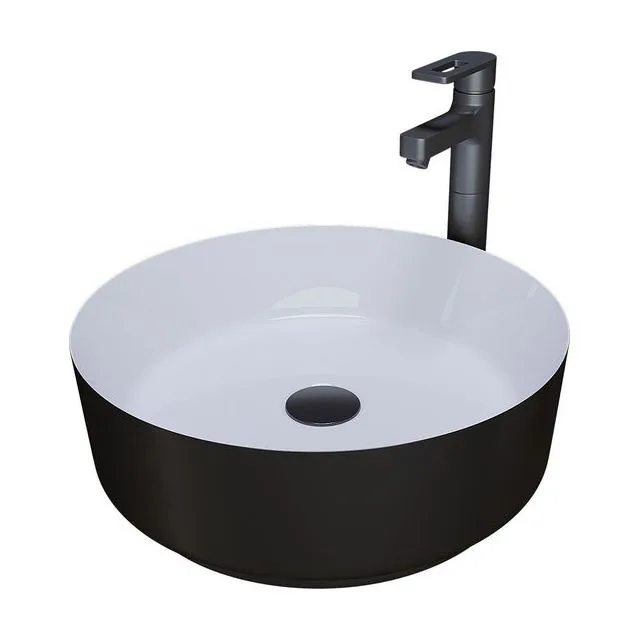Раковина Grossman GR-4040BW (360х360х115) черная,белая внутри