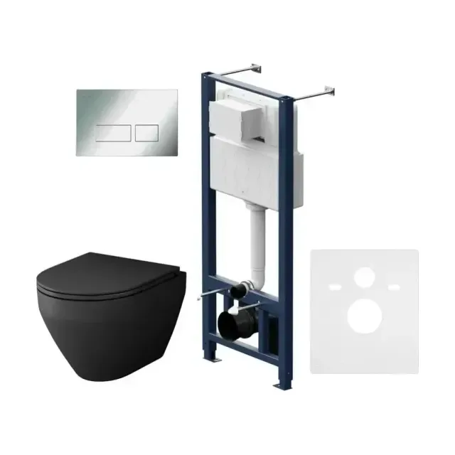 Комплект инсталляции AM.PM Spirit V2.0 FlashClean IS47051.701700MB клавиша смыва Pro S глянцевый хром