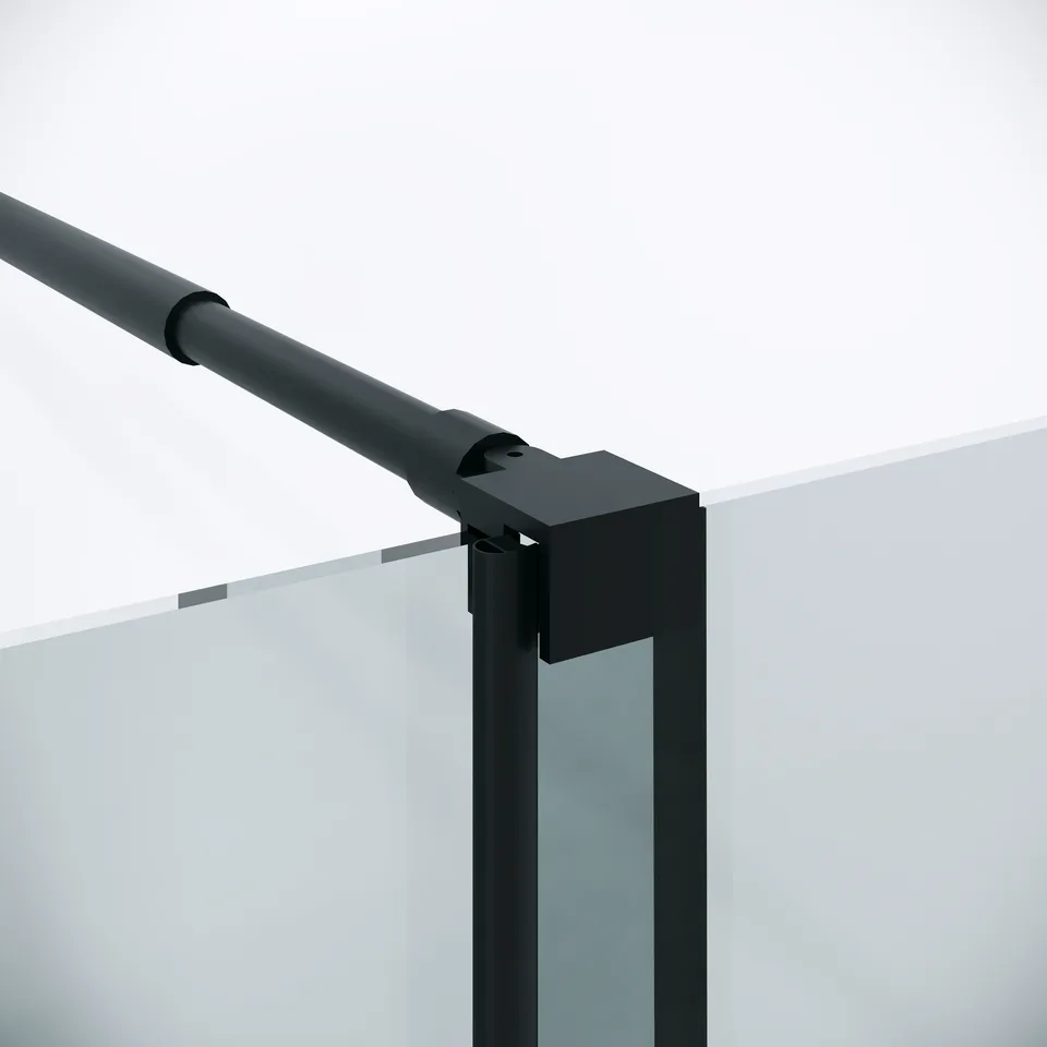 Душевая перегородка Niagara Nova NG-671-12BLACK (120х200) черный матовый,раздвижная,стекло прозрачное,1 место