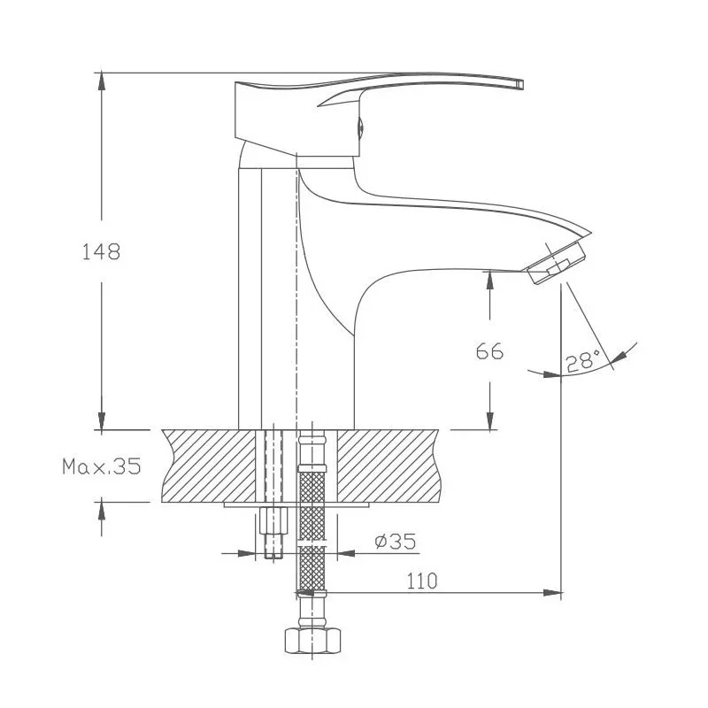 Смеситель Haiba HB1070 для раковины хром