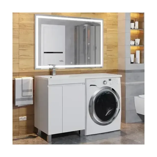 Комплект мебели Uperwood Magenta 120 под стиральную машину напольный, белый, с дверцами L