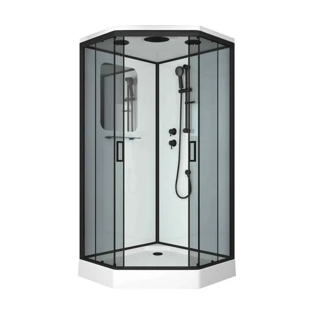 Душевая кабина Niagara Premium NG-6901-01D BLACK (90х90х220) низкий поддон(16 см),черный,стекло тонированное