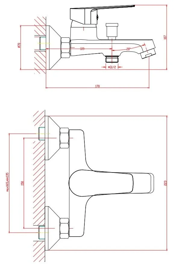 Смеситель Orange Loop M26-100cr для ванны и душа
