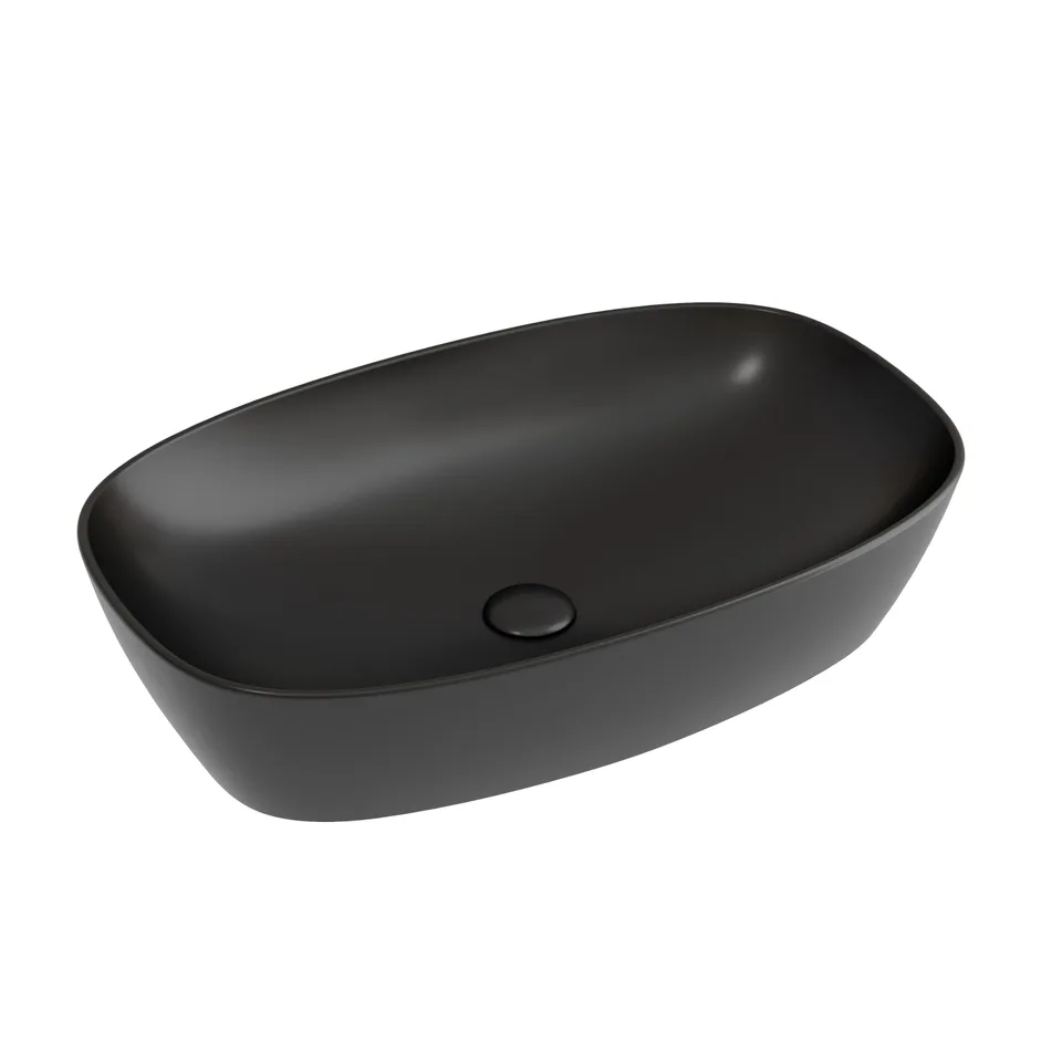 Раковина из сантехнического фарфора Ceramica Nova Элемент (Element) 60 см CN6049MB накладная цвет черный матовый