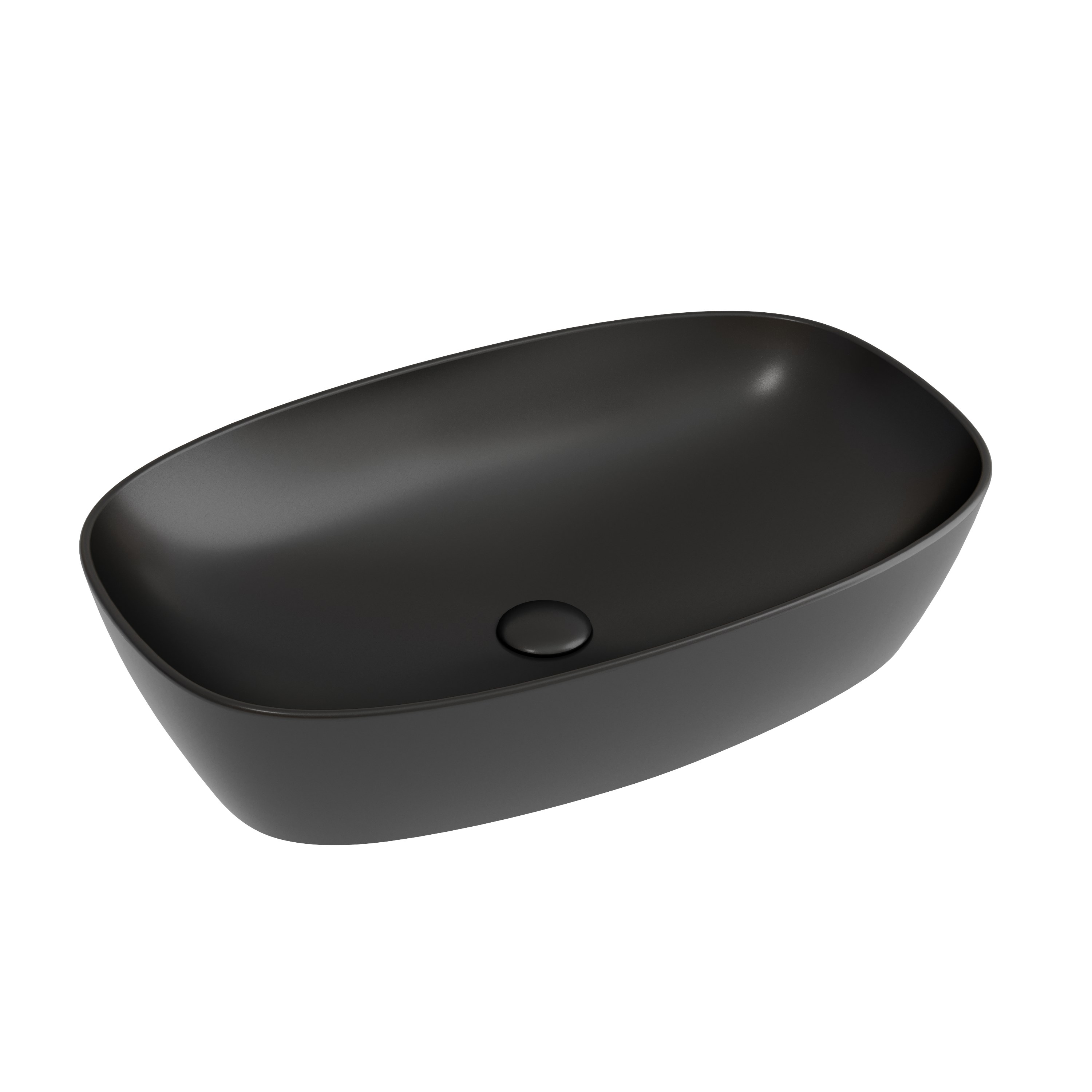 Раковина из сантехнического фарфора Ceramica Nova Элемент (Element) 60 см CN6049MB накладная цвет черный матовый