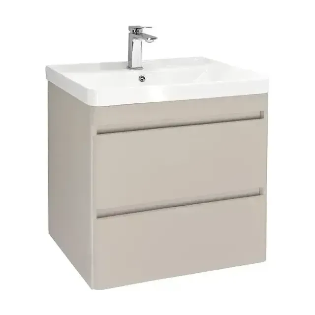 Тумба с раковиной Comforty Енисей 60П2 серый шелк (раковина Comforty 4460)