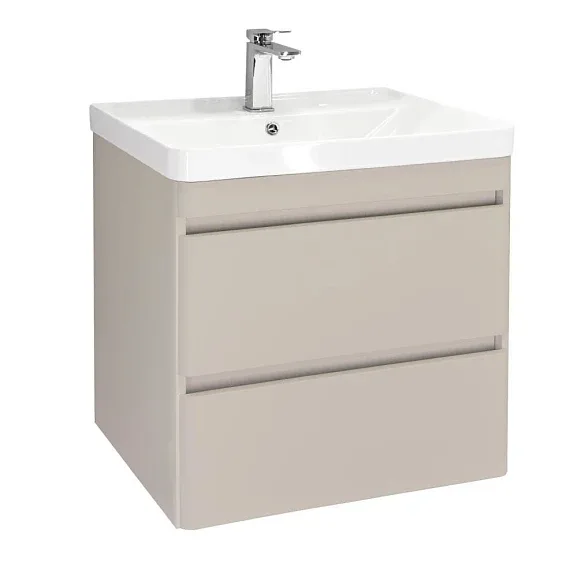 Тумба с раковиной Comforty Енисей 60П2 серый шелк (раковина Comforty 4460)