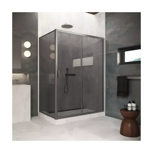 Душевой уголок ZP+ZPV Protec 130*90 11 07 профиль оружейная сталь стекло графит