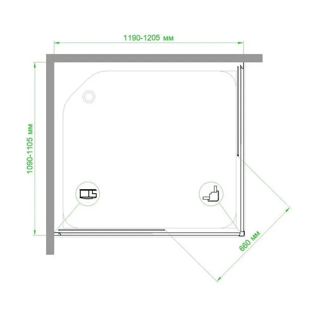 Душевой уголок RB HPD-T 120x110x200 (прозрачное)