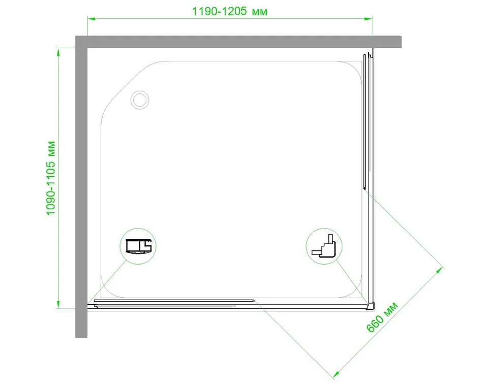 Душевой уголок RB HPD-T 120x110x200 (прозрачное)