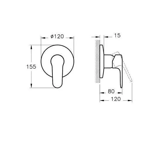 Смеситель Vitra Root Round для душа скрытый монтаж черный матовый