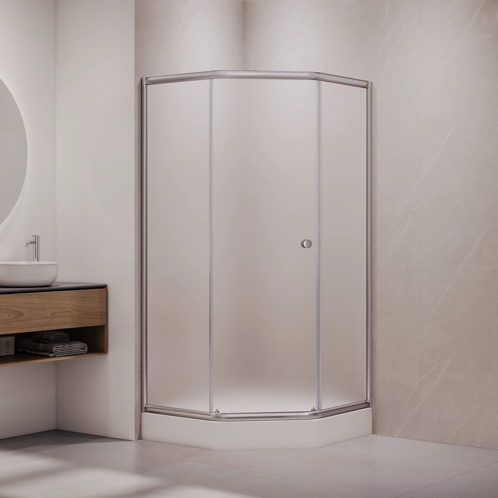Душевой уголок RGW CL-80 — 900x900, матовое, профиль хром
