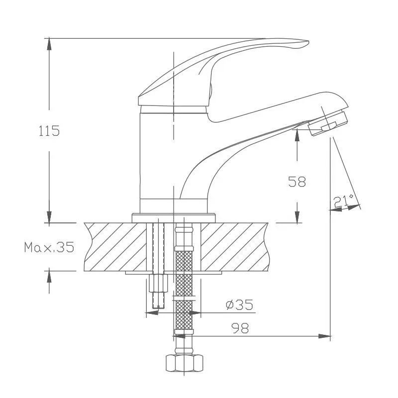 Смеситель Haiba HB1036 для раковины хром