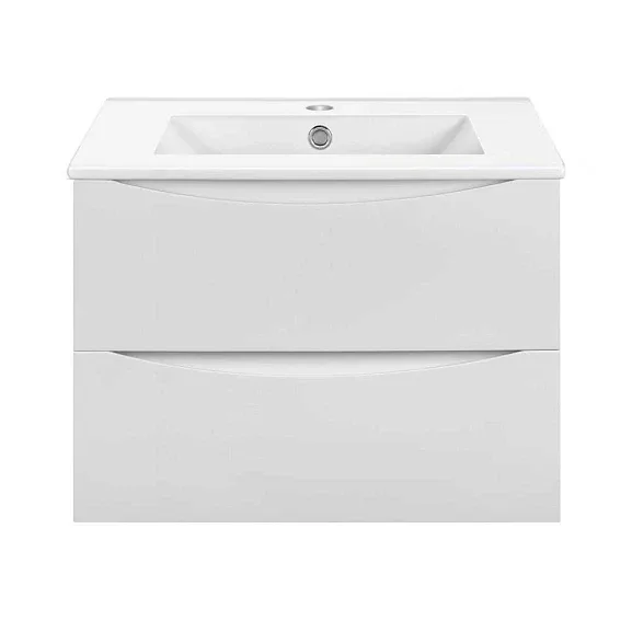 Тумба с раковиной Vincea Миа (Mia) Слим (Slim) 70 белый глянец