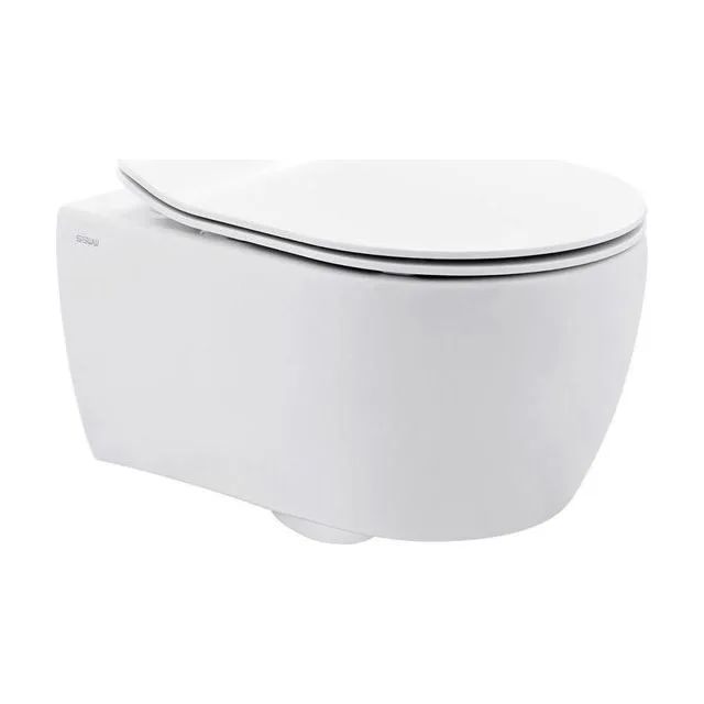 Унитаз SSWW CT2038V (485*360*330) подвесной БЕЗОБОДКОВЫЙ с тонкой крышкой