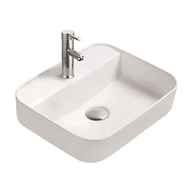 Раковина накладная для установки на столешницу AQUATEK ВЕГА AQ5506-00, 500*395*140 мм, с отверстием под смеситель, цвет белый
