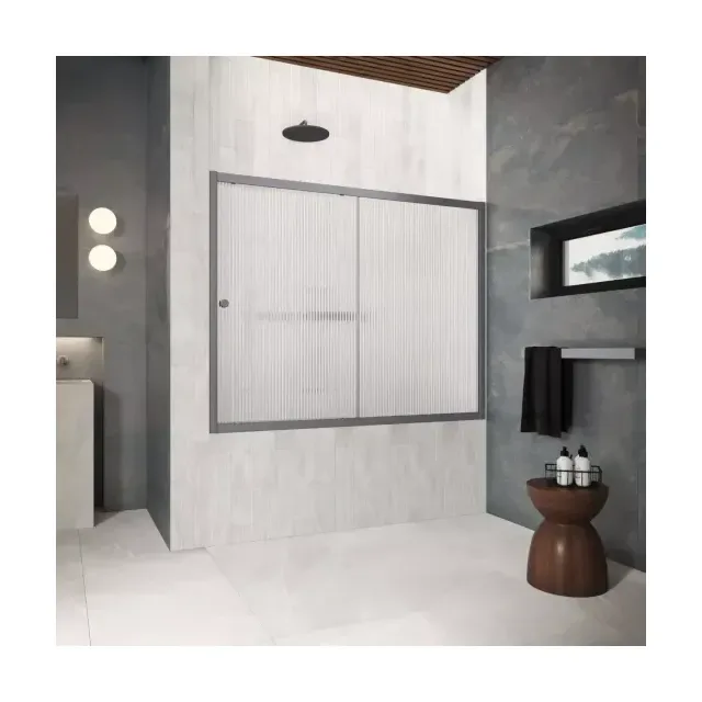 Шторка на ванную ZV Protec 150 06 Moru, профиль GunMetal, стекло Moru