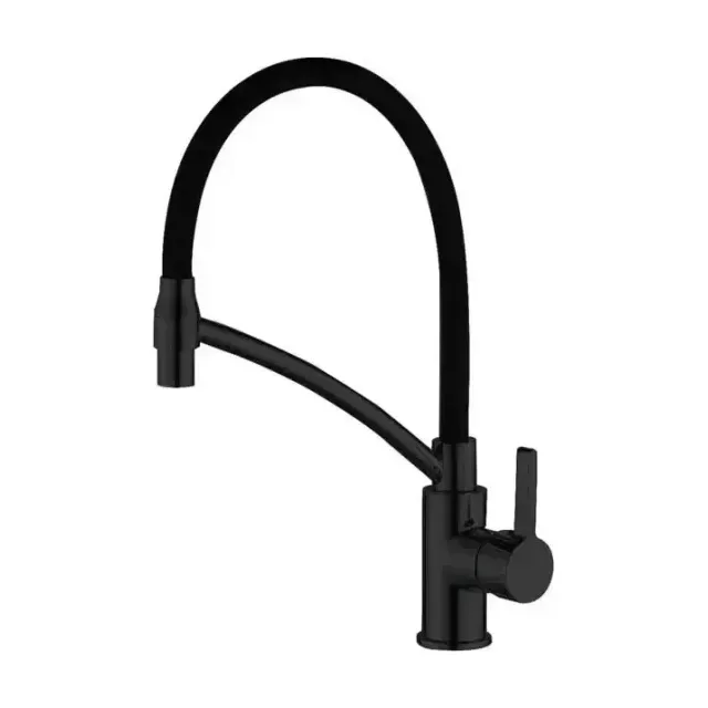 Смеситель Haiba HB73644-7 для кухни гибкий излив черный матовый