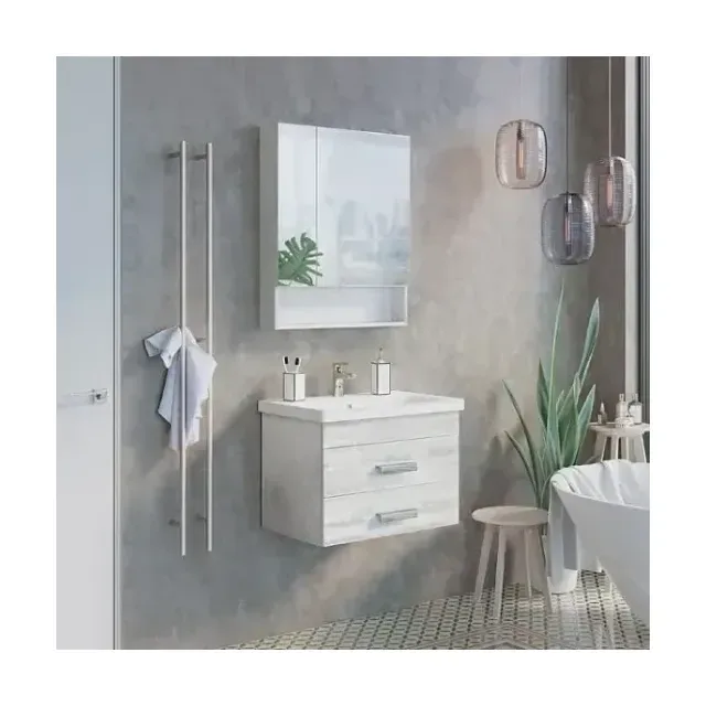 Комплект мебели Comforty Никосия 70П дуб белый (раковина Como 70)