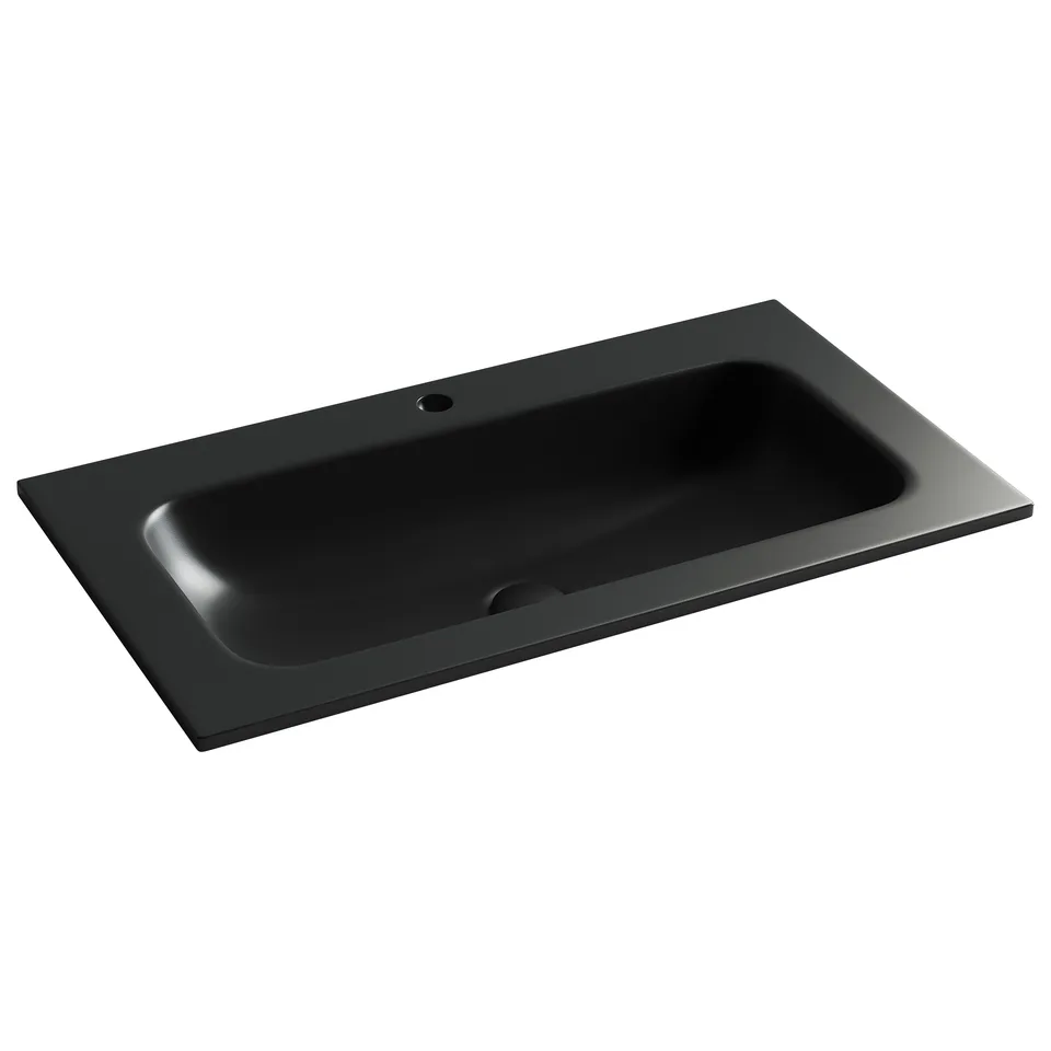 Раковина из сантехнического фарфора Ceramica Nova Грация (Grace) 81 см CN7012MB накладная цвет черный матовый