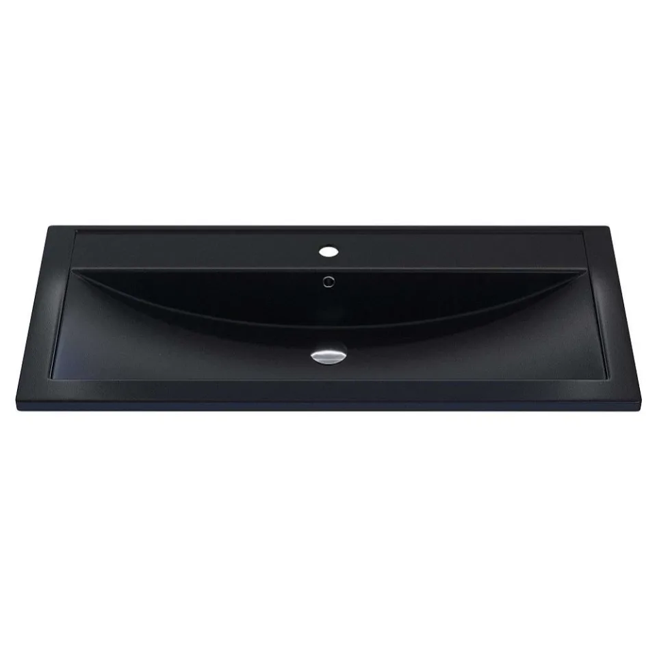 Встраиваемая раковина Uperwood Foster Quartz 100*45,5 черная матовая, космос