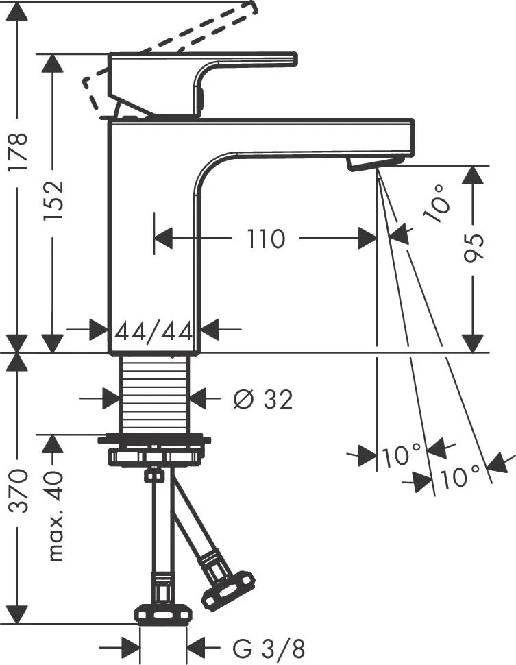 Смеситель Hansgrohe Vernis Shape 71569000 для раковины хром