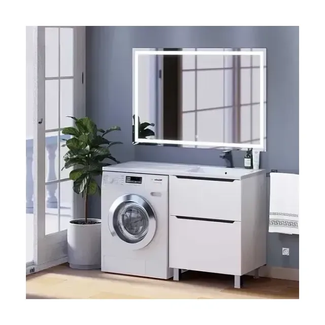 Комплект мебели Uperwood Tanos 120 белый/графит под стиральную машину 2 ящика, напольный R