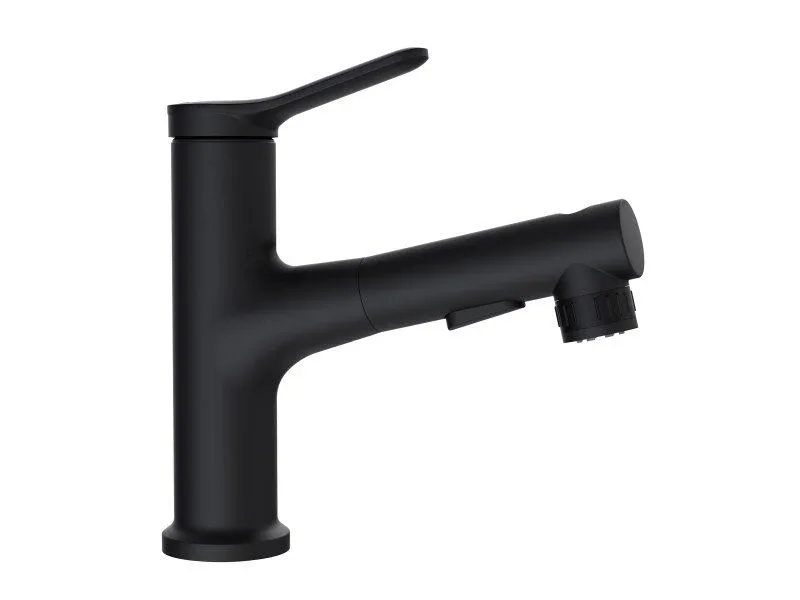 Смеситель BelBagno BB-LVMD-NERO-W0 для раковины с выдвижным изливом,черный матовый