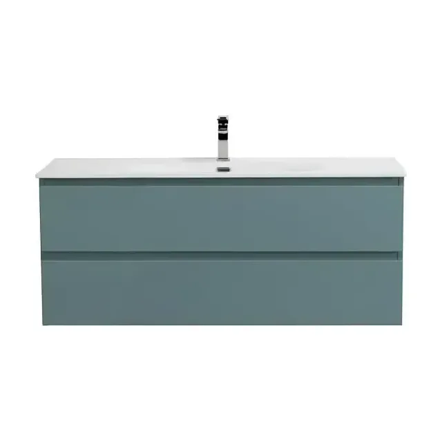 Тумба с раковиной BelBagno Крафт (Kraft) 120 с двумя ящиками голубая матовая (раковина BB-8099-120)