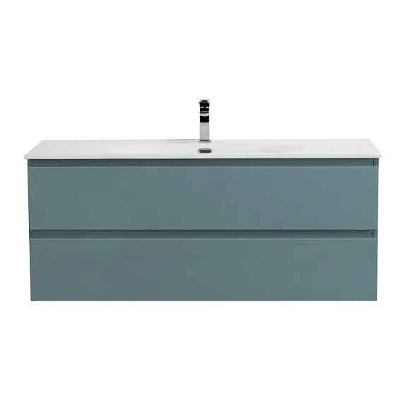Тумба с раковиной BelBagno Крафт (Kraft) 120 с двумя ящиками голубая матовая (раковина BB-8099-120)