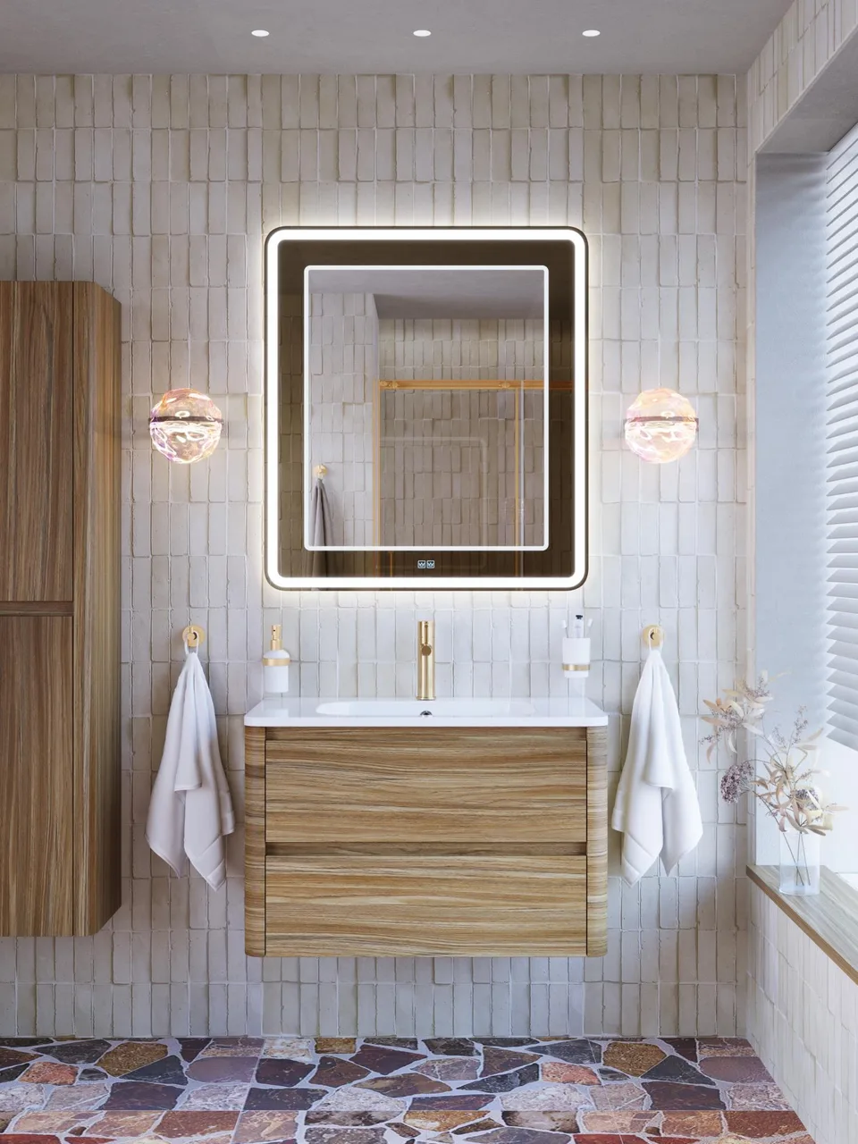 Зеркало со встроенной и контурной подсветками CEZARES CZR-SPC-SLIDER-1000-800-LED-TCH-GR