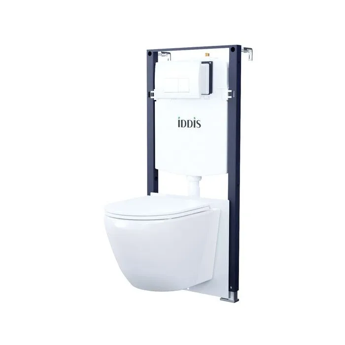 Комплект инсталляции Iddis Бэйсик (Basic) клавиша смыва белый глянец OPH10W0i77 унитаз BLQNDSEI25