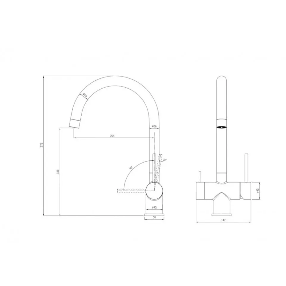 Смеситель Milacio Ultra MCU.554.SS для кухни нержавеющая сталь