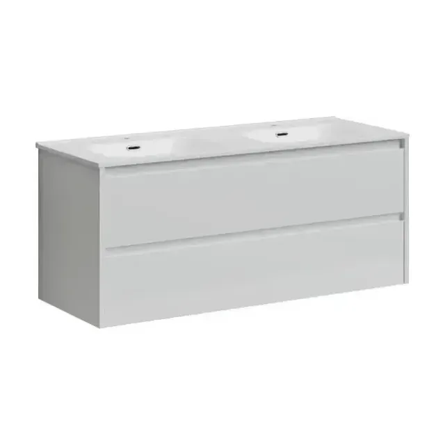 Тумба с раковиной Sancos Libra 120 белая глянцевая двойная