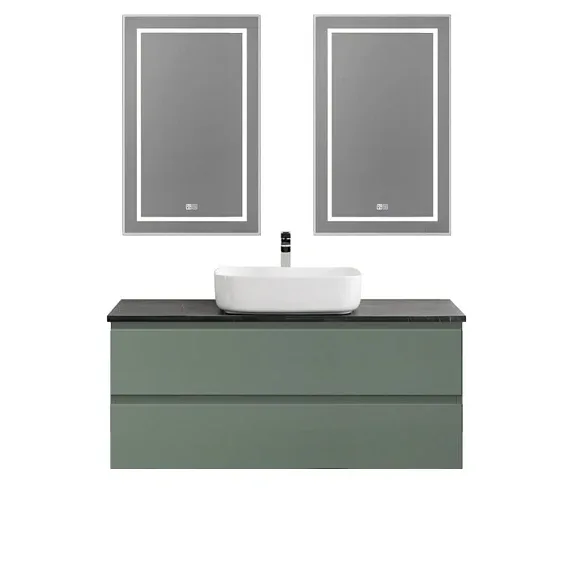 Комплект мебели BelBagno Крафт (Kraft) 120 с двумя ящиками еловый матовый (столешница черный матовый мрамор)