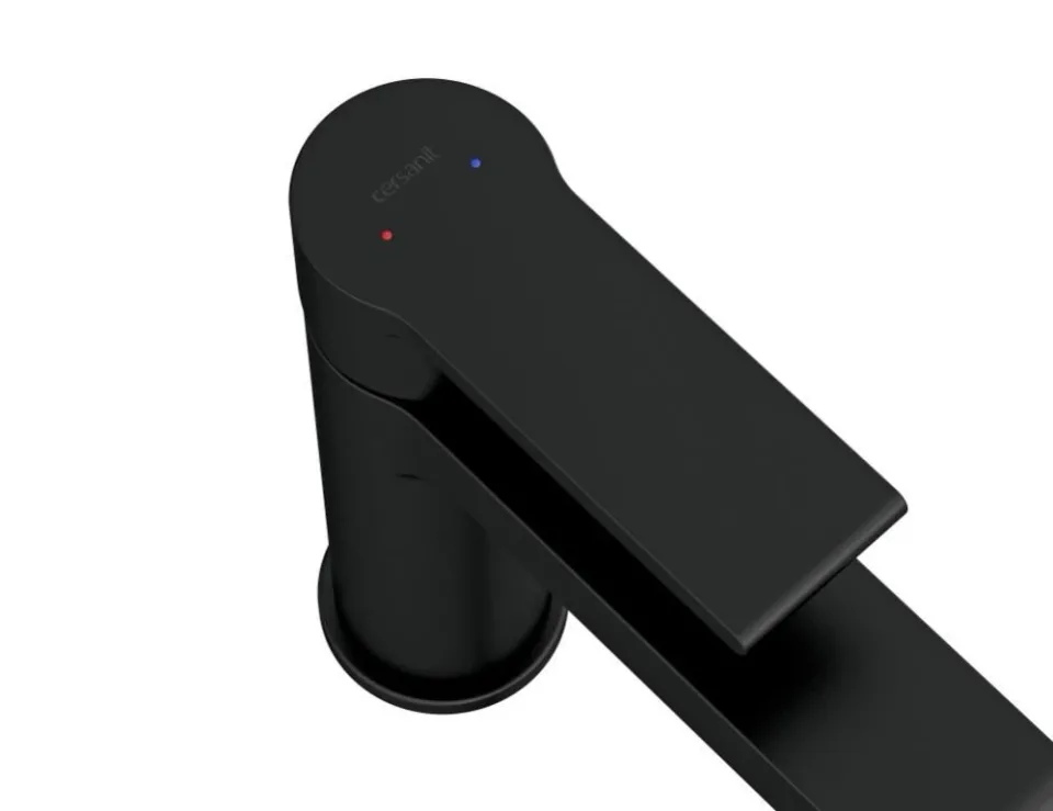 Смеситель Cersanit Браско (Brasko) Блэк (Black) 63111 для раковины с донным клапаном Клик-клак (Click-Clack) черный