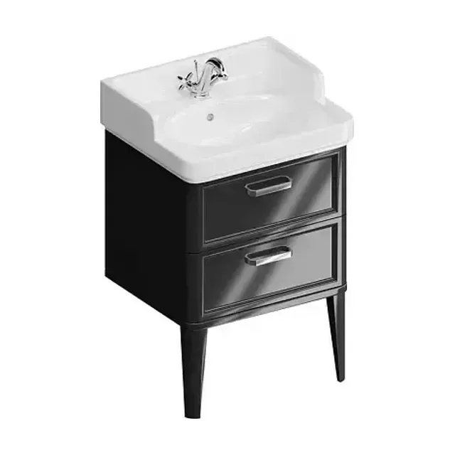 Тумба с раковиной Kerama Marazzi Pompei 60 черный глянец, 2 ящика