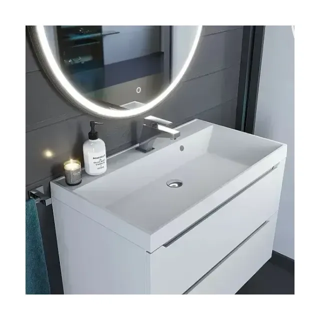 Тумба с раковиной Uperwood Tanos 80 белая, подвесная (раковина Classic Quartz 80*45 белая матовая, жасмин)