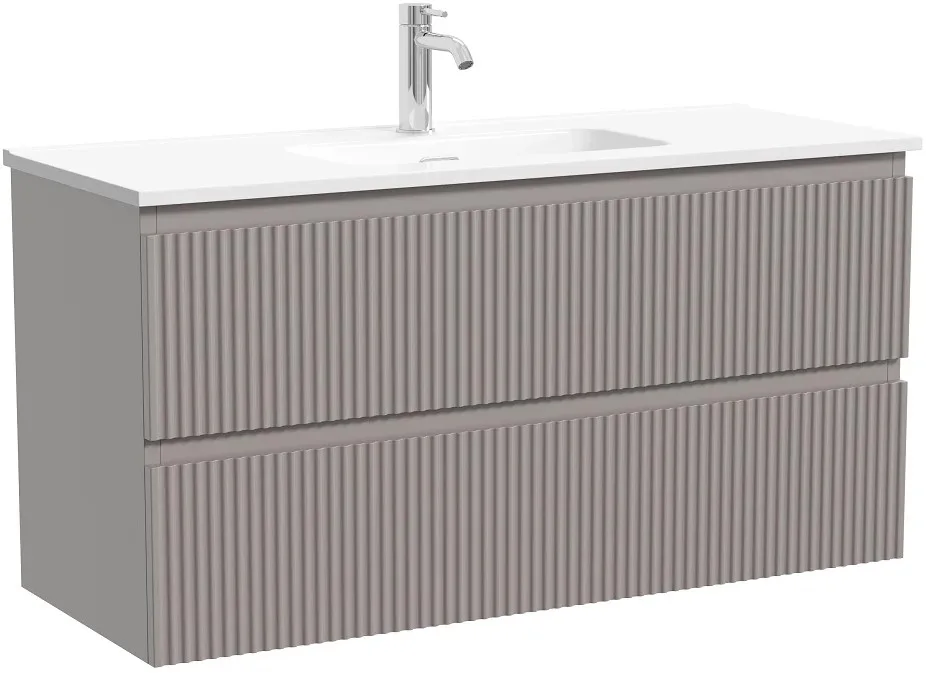 Тумба под раковину Sancos Сноб Р 390 (Snob R 390) SNR100/39SM 100 см подвесная универсальная 2 ящика пыльная роза (doha soft)