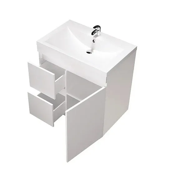 Тумба с раковиной 1Marka Кьюб (Cube) 75Н, белый глянец