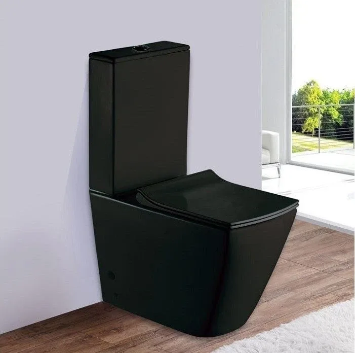 Унитаз-компакт Esbano Duero-C 35,5*67 Matt Black безободковый с крышкой-сиденьем микролифт Slim