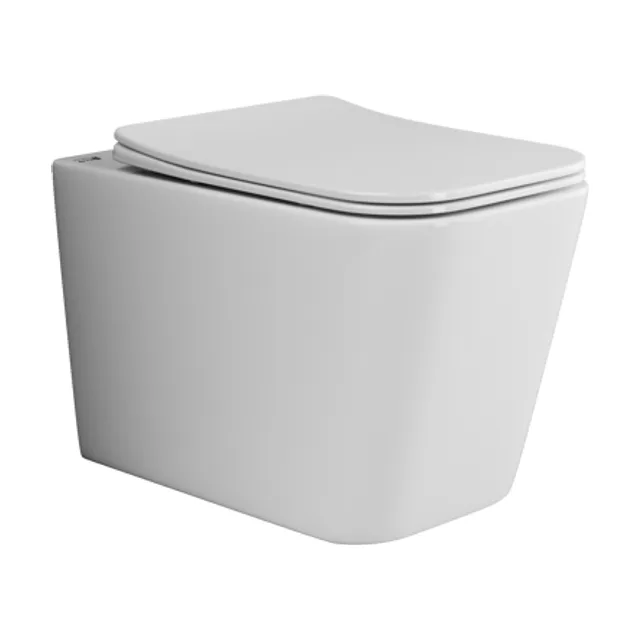 Унитаз подвесной Ceramica Nova Кубик (Cubic) CN1806 белый с сиденьем микролифт смыв воронка-водоворот