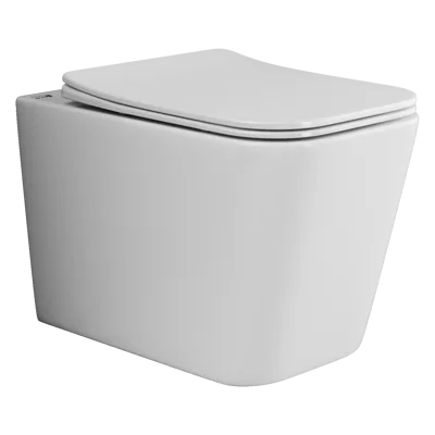 Унитаз подвесной Ceramica Nova Кубик (Cubic) CN1806 белый с сиденьем микролифт смыв воронка-водоворот