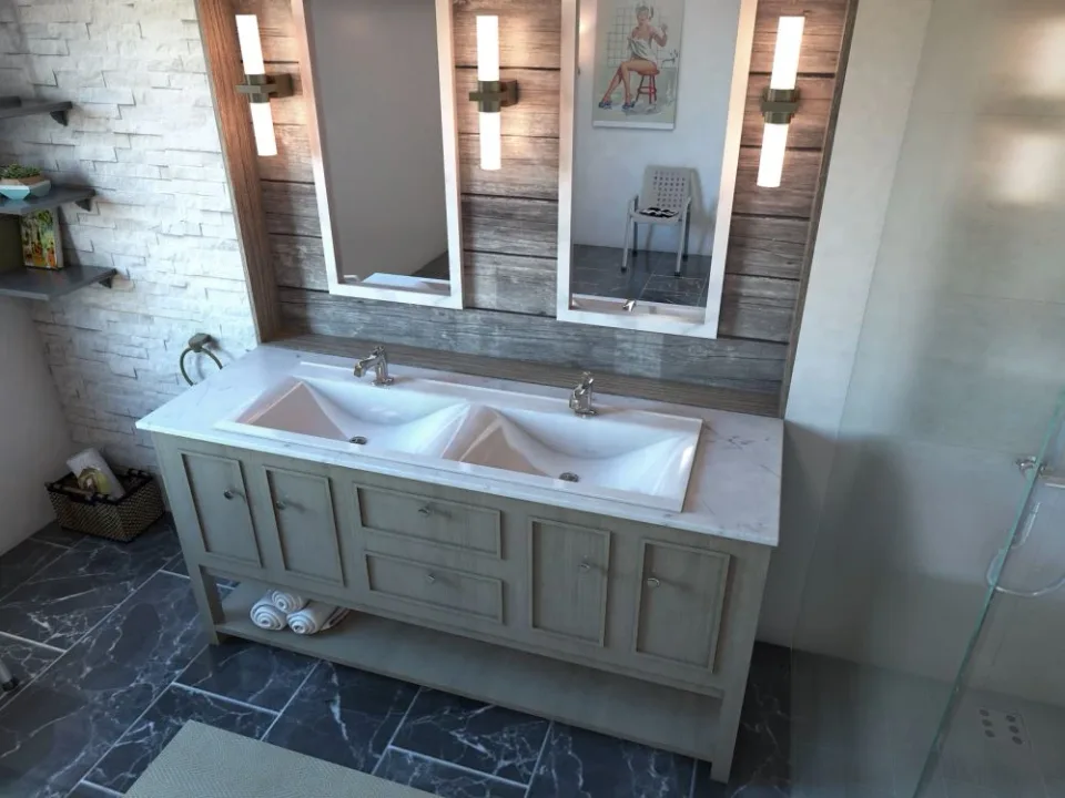 Встраиваемая раковина Madera Pulsus 140*48 двойная