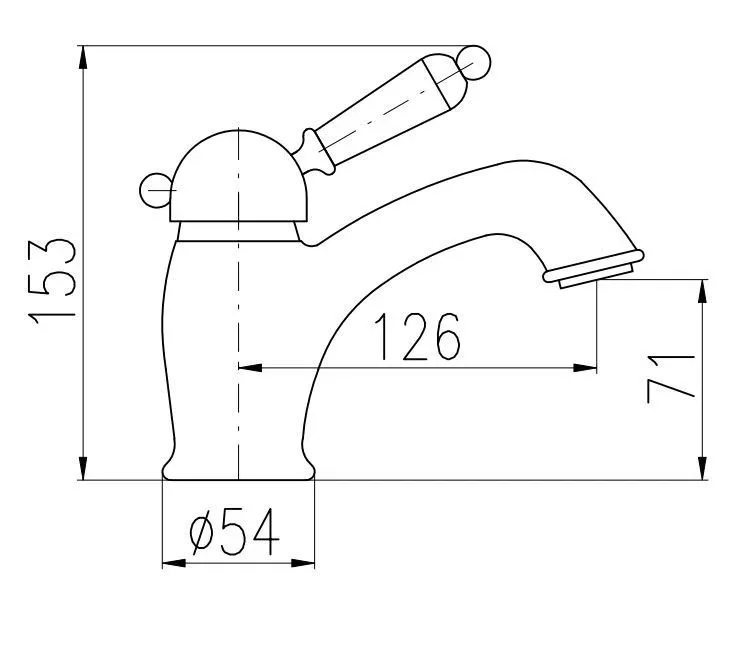 Смеситель Rav Slezak Labe L526.5CMAT для раковины черный матовый