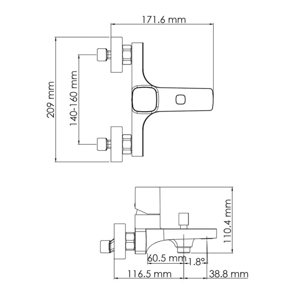 Смеситель WasserKRAFT Naab 8601 для ванны и душа