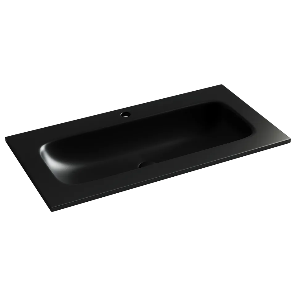 Раковина из сантехнического фарфора Ceramica Nova Грация (Grace) 91 см CN7019MB накладная цвет черный матовый