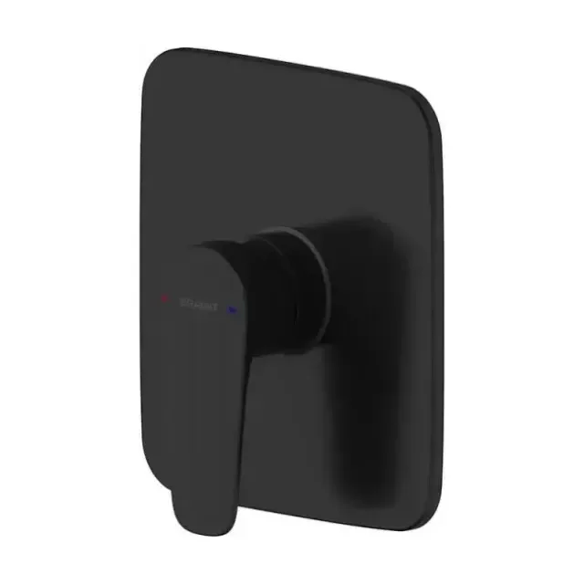 Смеситель Bravat Source Black (PB8173218BW-ENG+D999BW-ENG) для душа скрытый монтаж (1-функц) черный матовый (комплект)
